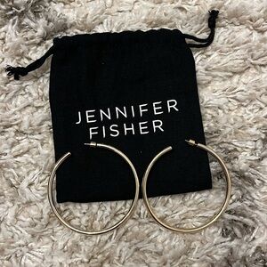 2.5” lilly hoops. Jennifer Fisher. Yellow gold. New.